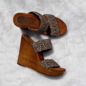 Sbicca Vintage Collection Printed Platform Wedges